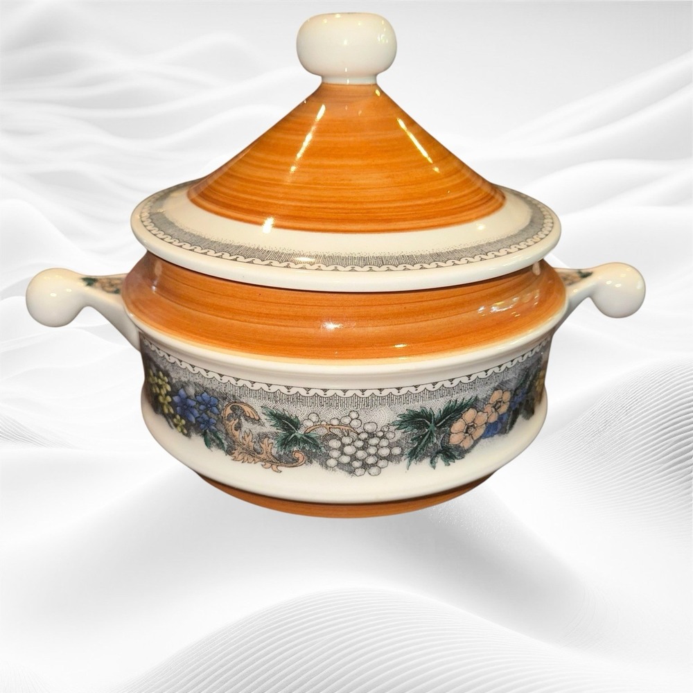 Goebel Burgund Oeslauer Soup Bowl Tureen‎ Manufaktur W Germany 11"X7" Ceramic